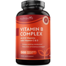 Vitamin B Complex with Vitamins D C 500 Tablets for Energy Immune Support