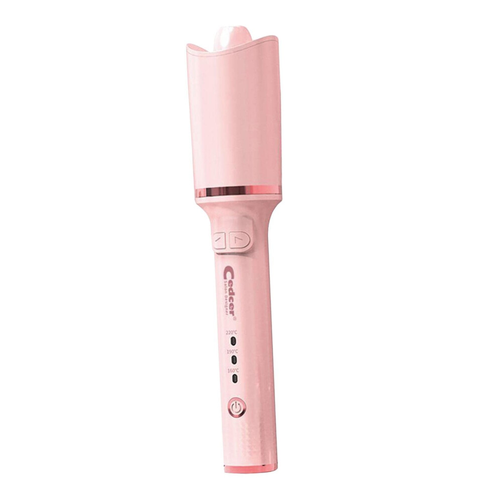 Pink Automatic Hair Curler With Tourmaline Ceramic Barrel, 10.2 Inch Rotating Curling Iron For Curls