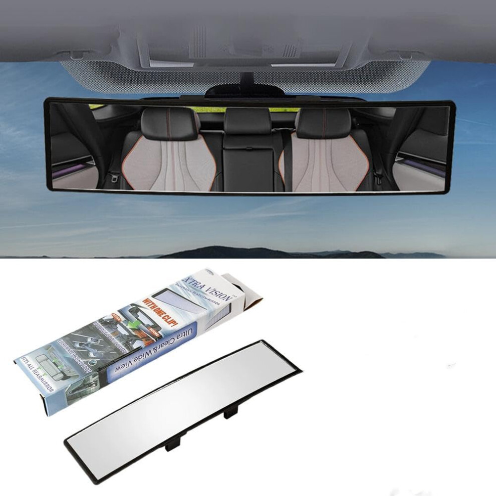 Panoramic Rearview Mirror 300Mm Wide Angle Antiglare Clipon For Cars Suvs Trucks 9365369551398