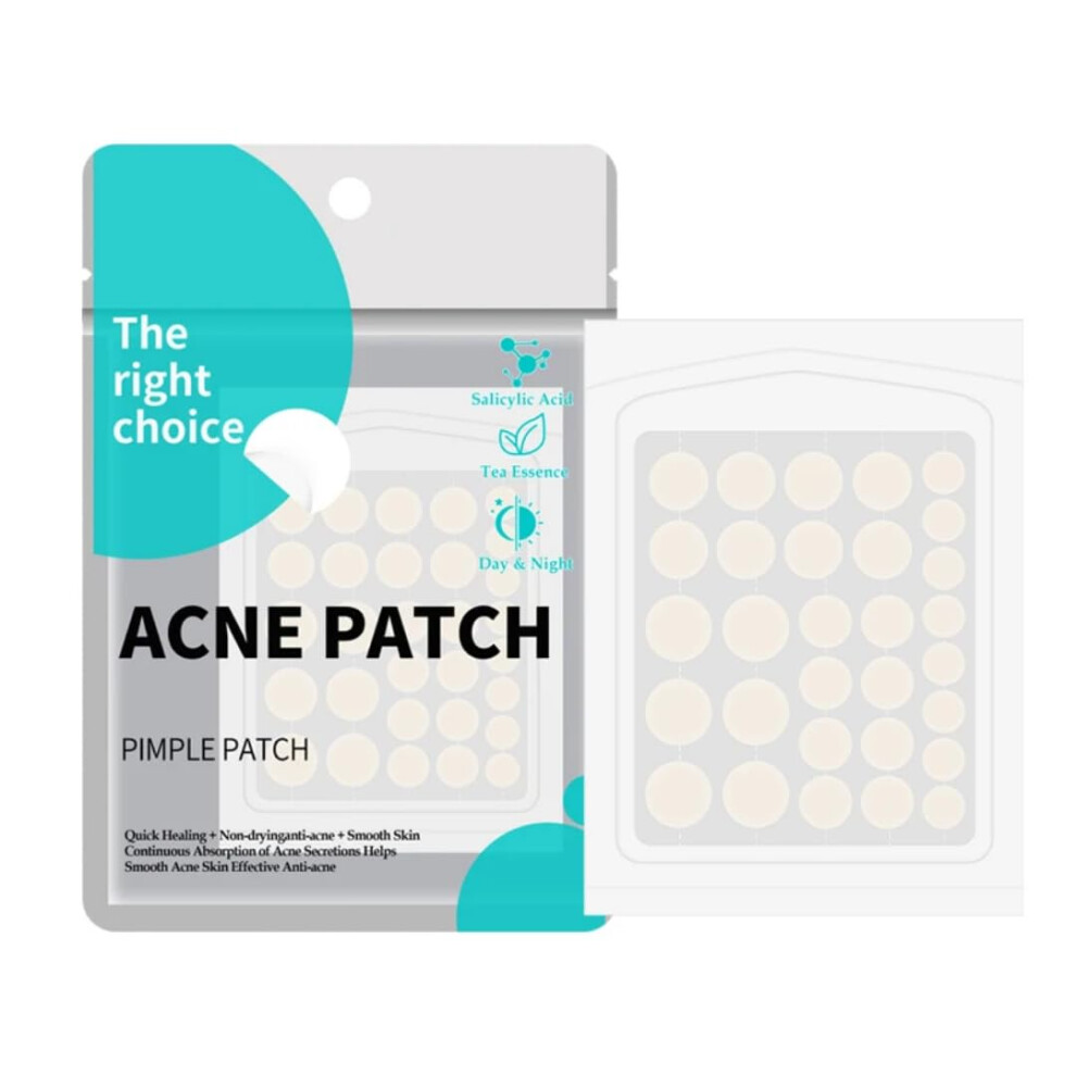 Acne Patches Invisible Hydrocolloid for Face Waterproof Breathable Barrier 2 Sizes 36 Pieces