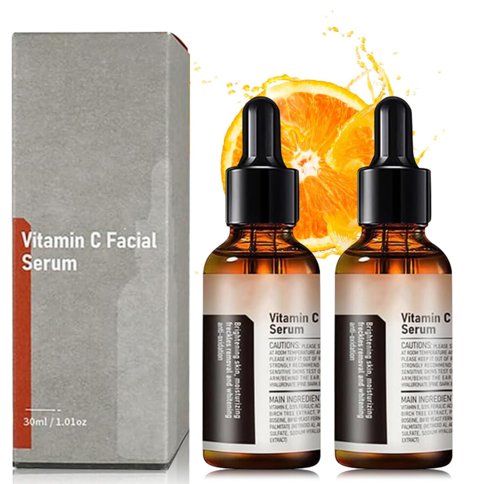 2 PCS Vitamin C Face Serum for Glowing Skin, Deep Hydration and Radiance Boost, 30ml 1.01oz