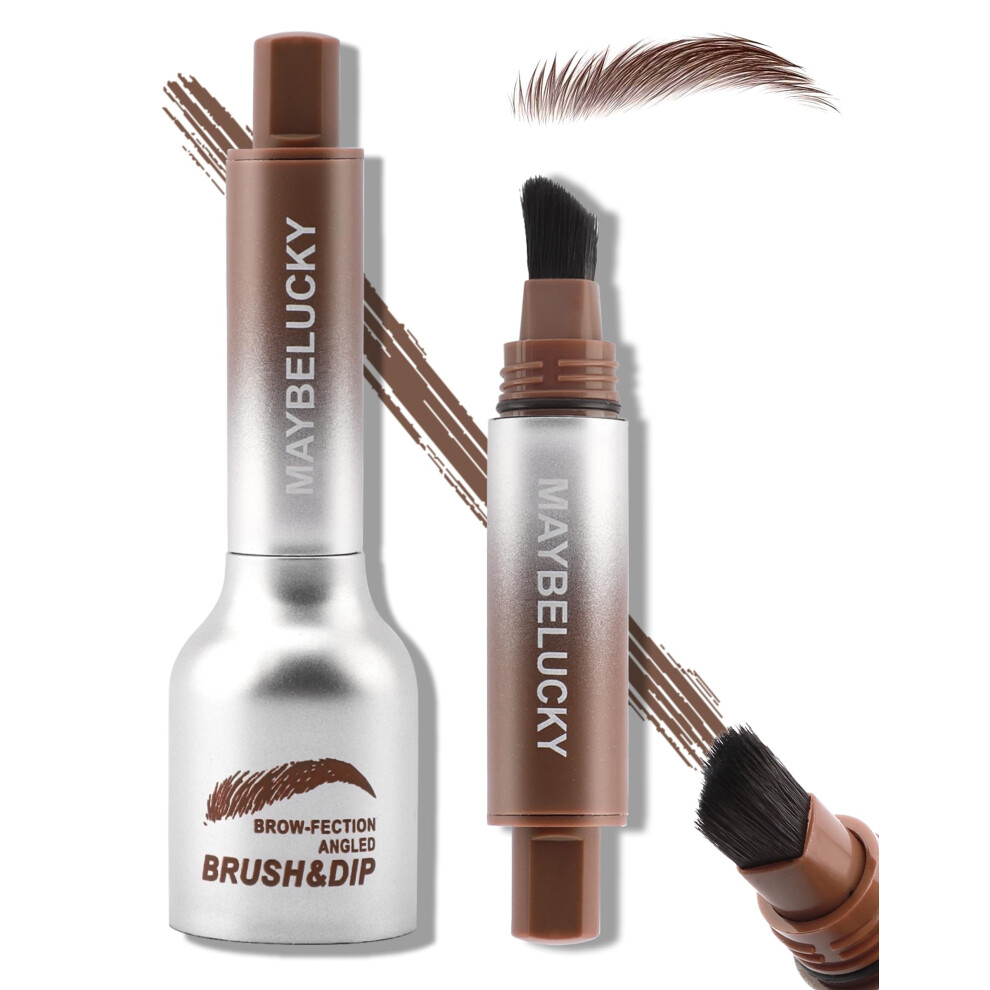 Waterproof Eyebrow Gel 03 Chocolate Matte Liquid Brow Tint with Angled Brush Microblade Effect