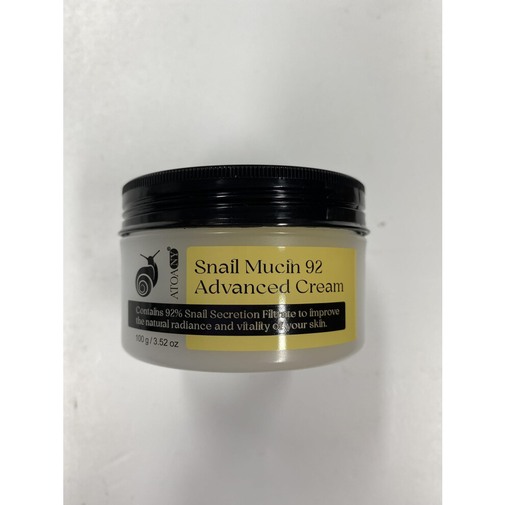 Cream Snail Mucin 92% Face Moisturizer For Dry Skin Deep Hydration Non Greasy 3.52Oz
