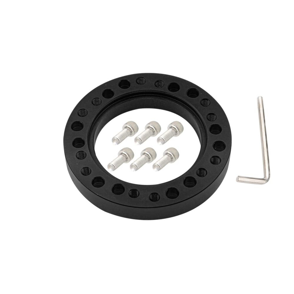 12.5Mm Aluminum Steering Wheel Spacer Hub Adapter Dual Bolt Pattern For Momo, Omp And Nardi Black 9174973671190