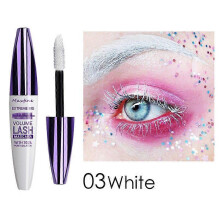 (03 WHITE) Volumizing Mascara,Colorful Mascara Base,Purple Blue White,Long-Lasting,Curl Enhancing Lash Lift,Make Up