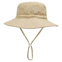 (S,Khaki)Summer Baby Sun Hat, UPF 50+ UV Protection Bucket Cap, Adjustable Neck Ear Cover for Boys Girls