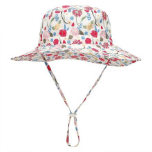 (M,Rose)Summer Baby Sun Hat, UPF 50+ UV Protection Bucket Cap, Adjustable Neck Ear Cover for Boys Girls