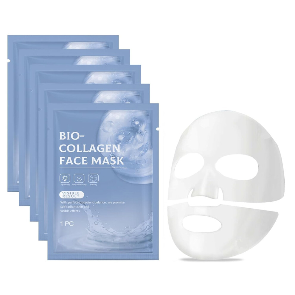 Collagen Face Mask 4pcs Deep Hydration AntiAging Sheet for Fine Line Reduction and Pore Tightening