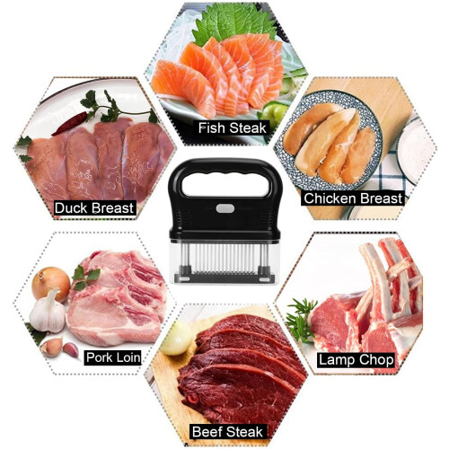 Meat Tenderizer Tool with 48 Sharp Needles, Ergonomic Grip for Beef, Chicken and Pork 2