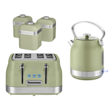 Swan Retro Revive Green Stovetop Kettle 4 Slice Toaster & Canisters