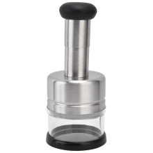 Vegetable Chopper and Garlic Press, Stainless Steel Manual Onion Dicer for Fast Kitchen Food Prep