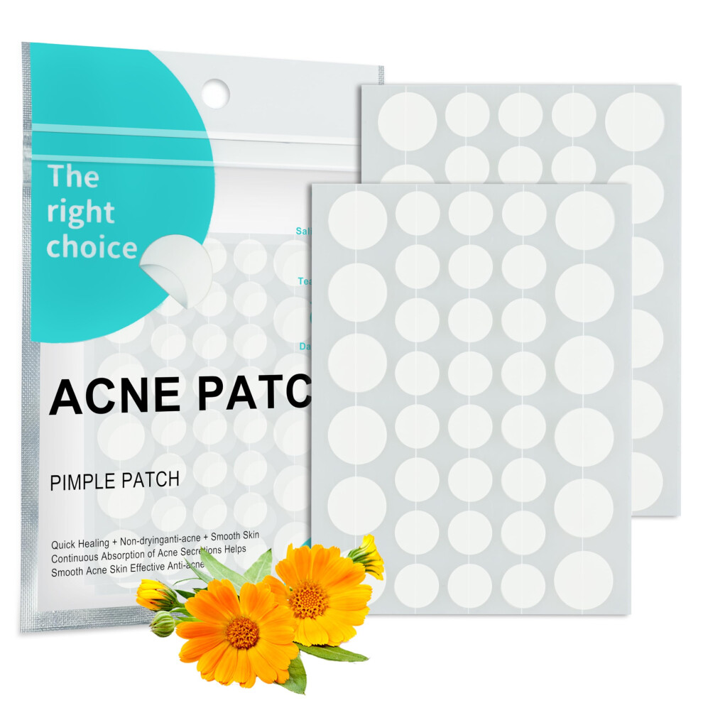 Acne Patch Hydrocolloid Pimple Stickers 72 Count for Discreet Blemish Coverage Day and Night