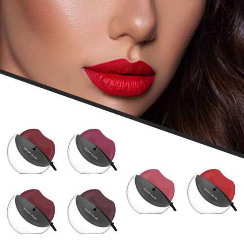 Moisturizing Lipstick Long Lasting Waterproof Glossy Red Velvety Finish Smooth Application 2