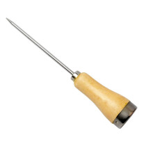 Stainless Steel Ice Pick with Wooden Handle for Breaking Ice Blocks and Cocktail Preparation