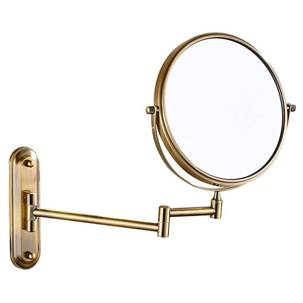 Black Vanity Mirror Wall Mount 6Inch Round Makeup Mirror, 360Degree Rotating, 3X Magnification, Or Antique Copper
