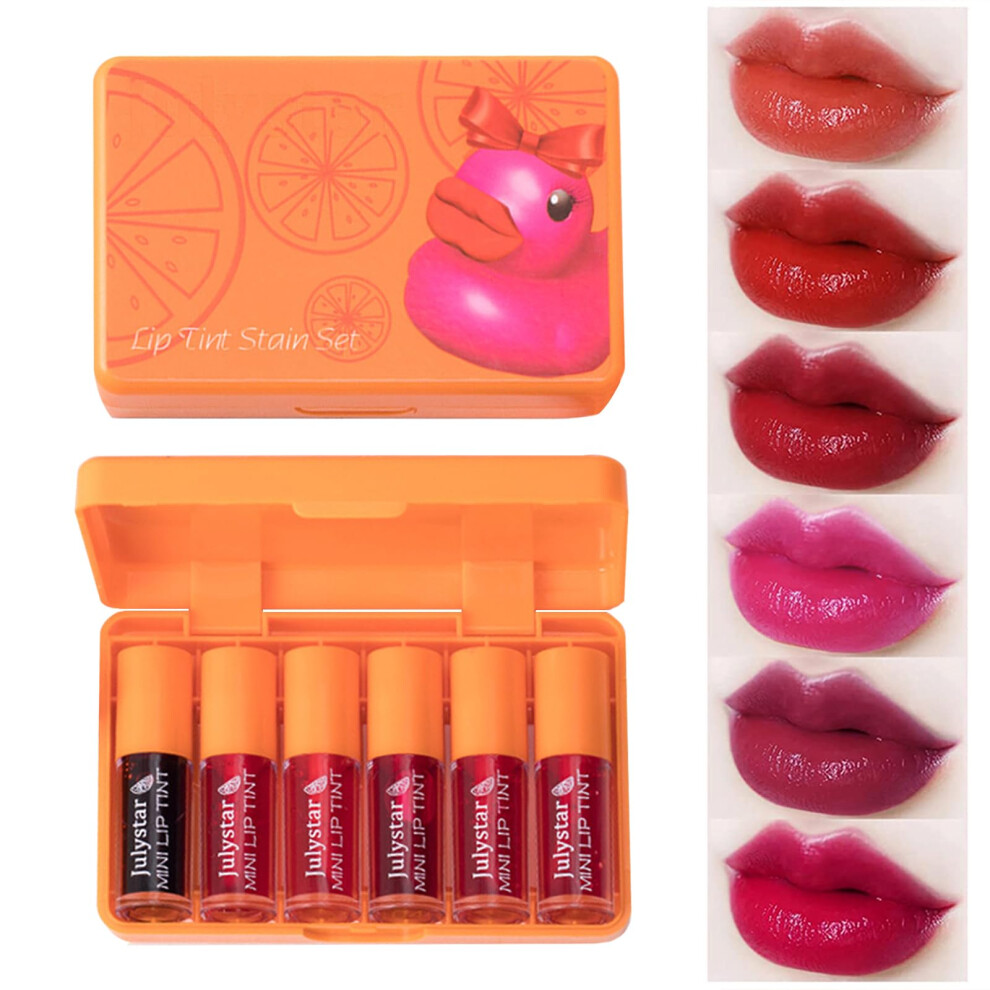 6 Color Lip Tint Palette Waterproof Multiuse Lip and Cheek Stain Korean LongLasting Hydration
