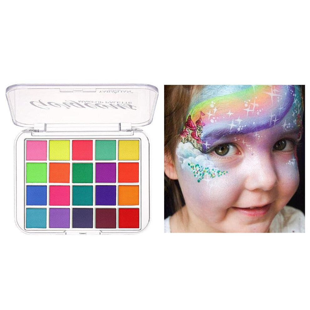 Face Painting Palette with Multicolor Compact Tray, Smooth Blendable Formula for Creative Makeup Art