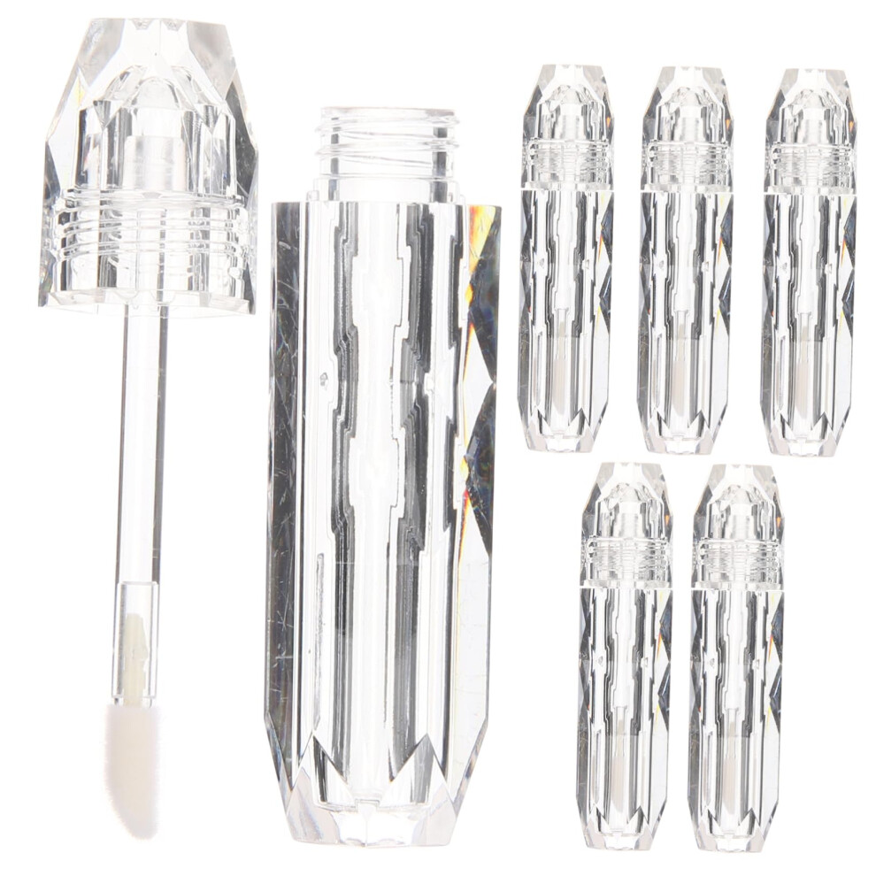 Clear 4Pcs Empty Lip Gloss Tubes With Applicator, Refillable Lip Balm Containers, Leakresistant Cap