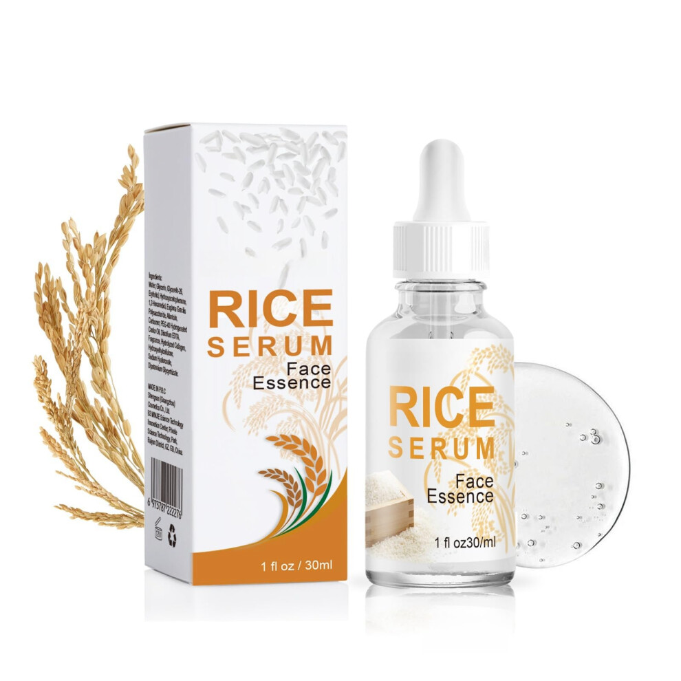 Rice Face Serum Brightening Hydrating Korean Facial Essence with Hyaluronic Acid Vegan 30ml