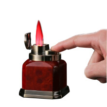 Torch Lighter Refillable Gas With 4 Red Jet Flames, Adjustable Flame for Campfire BBQ Grill, Without Butane