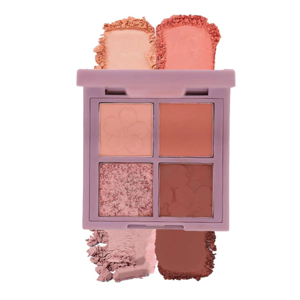 Novo 4Color Eyeshadow Palette  Neutral Matte  Shimmer Shades  Pigments