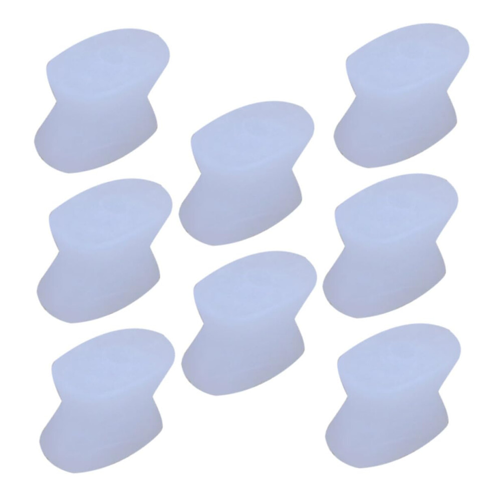 8pcs Toe Separators for Bunion Relief, Comfortable Toe Straightener and Soft Foot Alignment Inserts White