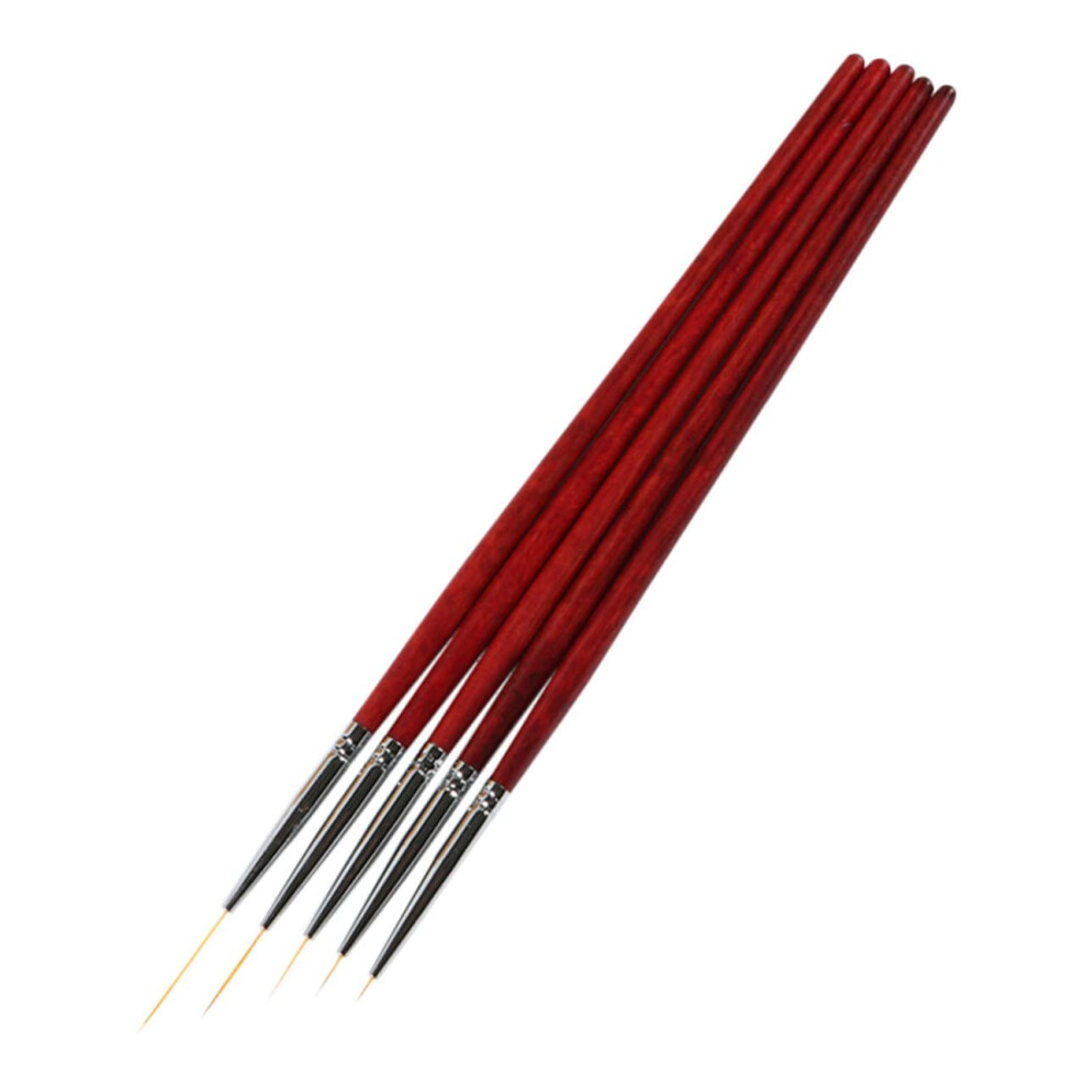 5pcs Professional Nail Art Brushes Set for Acrylic and Gel, DIY Manicure Detailing Tools