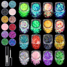 Glow in the Dark Body Glitter Set with Dual Sparkle Effects for Festival Face and Body Makeup