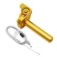 7/8 22mm Motorcycle Throttle Grip CNC Aluminum Quick Twist Assembly with Cable for Dirt Bike Motocross Red Gold