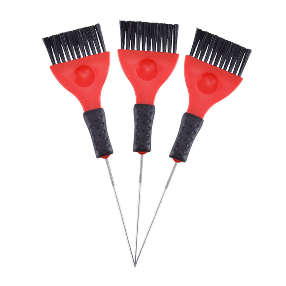 3pcs Stainless Steel Tail Hair Dye Comb with Applicator Brush for Salon and Home Coloring
