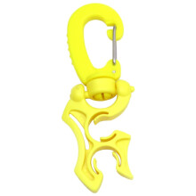 Diving Double Hose Holder Clip For BCD And Snorkeling Gear, Snap Hook Buckle, Yellow, 10x10mm, Model Y10