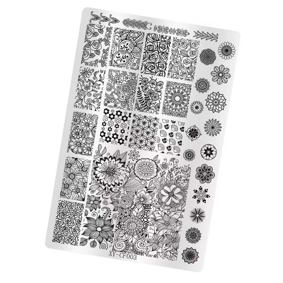 Nail Stamping Plate with Oriental Floral Patterns for SalonQuality Nail Art Designs