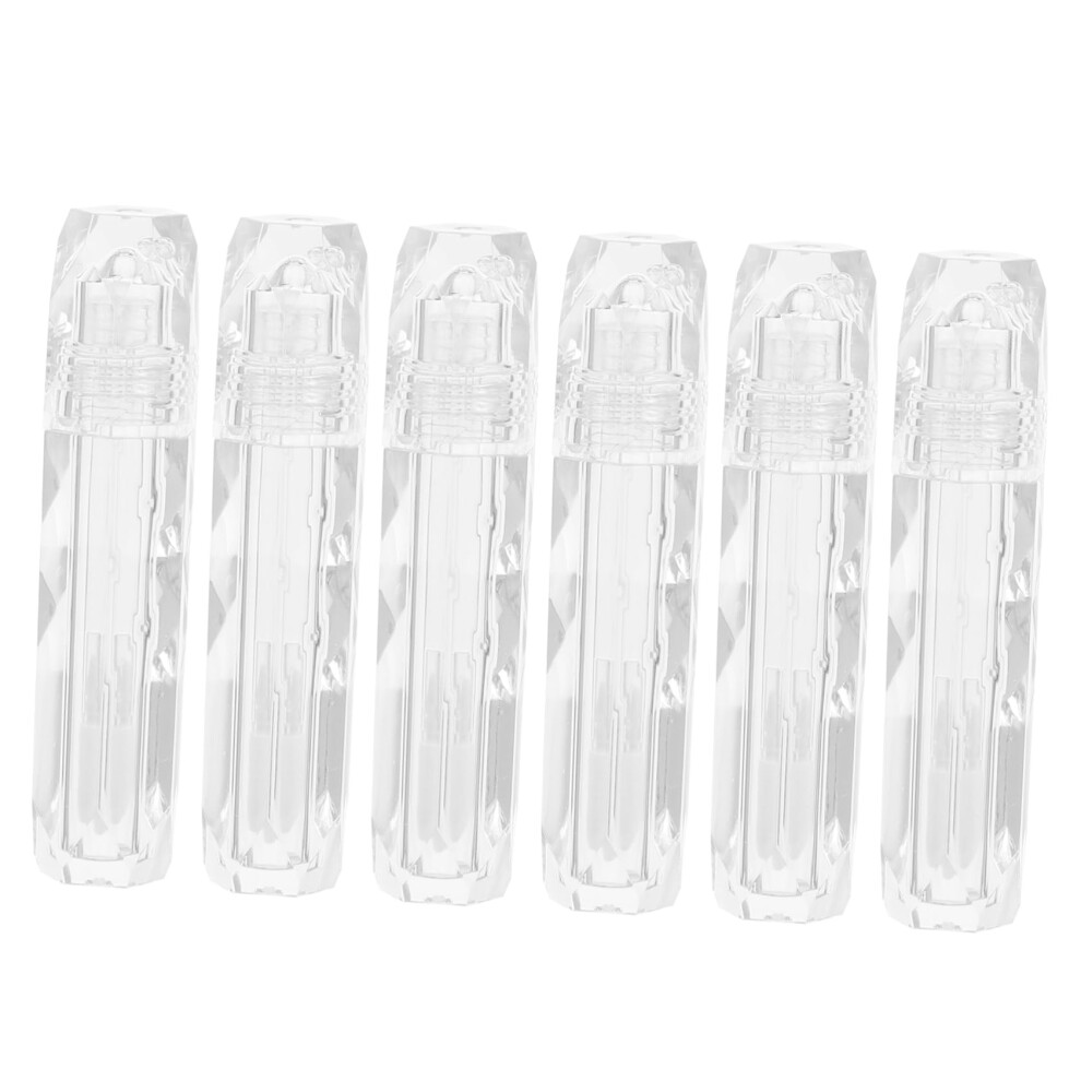Cream 6Pcs Clear Refillable Lip Gloss Tubes With Leakresistant Ice Shape For Diy Lip Balm Containers