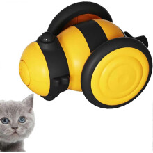 (Yellow) Automatic Moving Cat Toy, Bee Shape Electric Cat Toy With Light, Colorful Cat Toys, Smart Cat Self Play Toys For Cat, Kitten