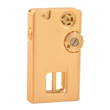 Metal Windproof Kerosene Refillable Lighter With Visible Fuel Gauge, OneHanded Operation, No Butane, Black Gold