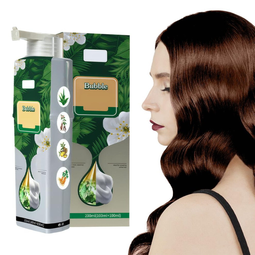 Brown Hair Dye Shampoo Chestnut With Easy Foam Application, Plantbased Gray Coverage For Women And Men