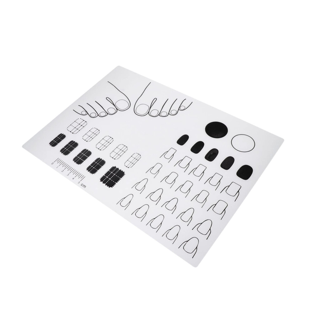 White Silicone Acrylic Nail Practice Mat Reusable Nail Art Training Pad With Stable Surface