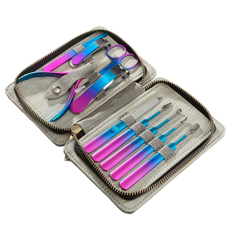 Manicure Set with Nail Clipper Set, Stainless Steel Grooming Kit, Travel Pedicure Tools, 10pcs