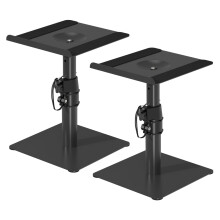 Studio Monitor Speaker Stand 2 Pack, Adjustable Height and Tilt, Universal Desktop Steel Base, Black