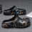 Men's Waterproof Garden Clogs with Bold Skull Print, AntiSlip Sole, Adjustable Strap, Size 10 Black 2