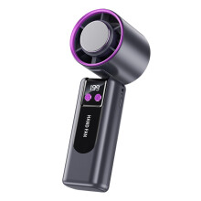 Portable Handheld Fan with Speed Airflow, Foldable Rechargeable Cooling Fan with LCD Display for Hiking and Camping