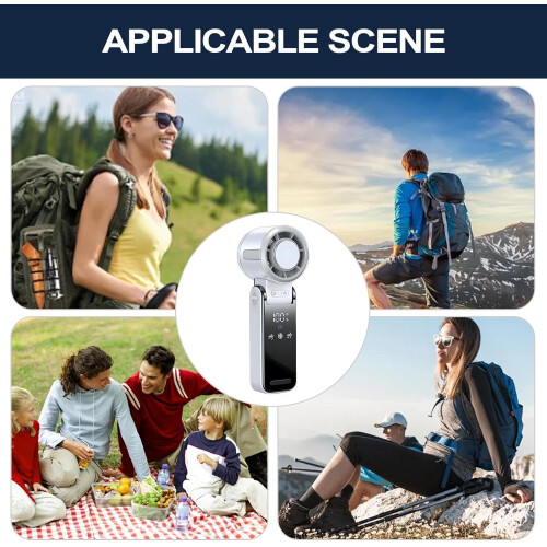 Neck Fan Rechargeable Foldable Cooling with Digital Display, Silent MultiSpeed for Outdoor 2