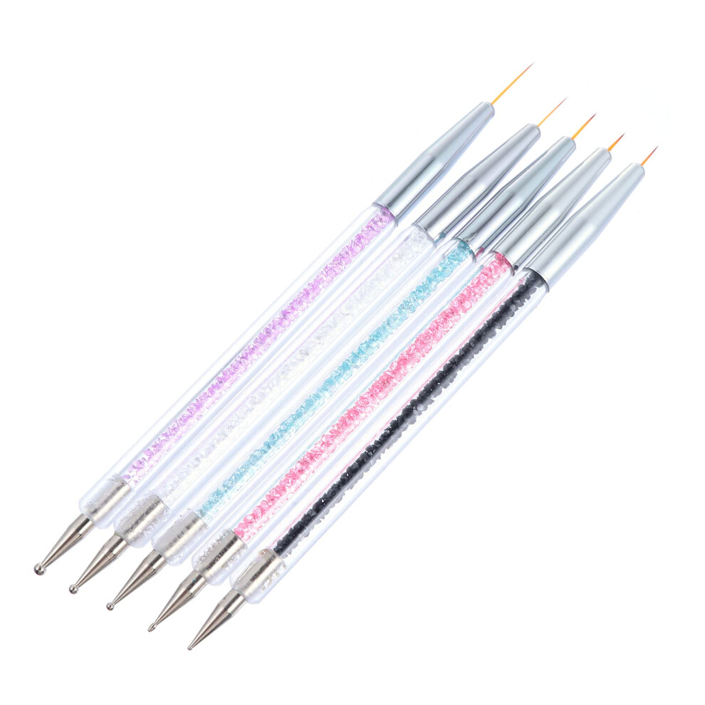 5pcs DualEnded Nail Art Brush Pen for Gel Polish with Precise Fine Tip for Salon or DIY