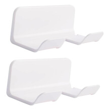 2pcs Wall Mounted Hair Dryer Holder Bathroom Blow Dryer Rack Storage Organizer Space Saving