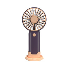 Portable USB Rechargeable Handheld Fan with Desk Stand for Office Travel Indoor Outdoor Use Purple