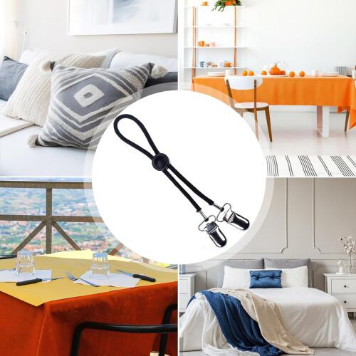 Adjustable Bed Sheet Clips with NonSlip Clamp Design for Corners and Elastic Sheet Straps 1