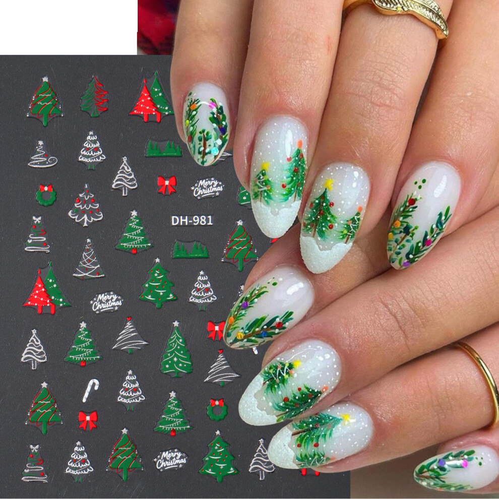 Christmas Nail Stickers SelfAdhesive Snowflake and Santa Decals 3 Sheets Holiday Nail Art