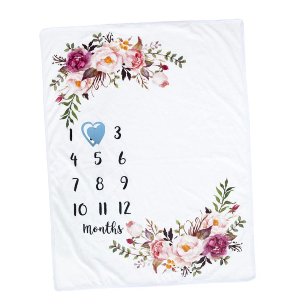 Newborn Photography Blanket With Monthly Milestone Design And Soft Milklike Flannel Fabric 9044945552485