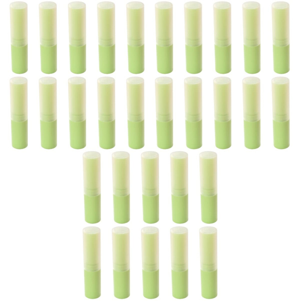 Green 30Pcs Empty Lip Balm Tubes With Caps, Reusable Twistup Containers For Diy Cosmetics,