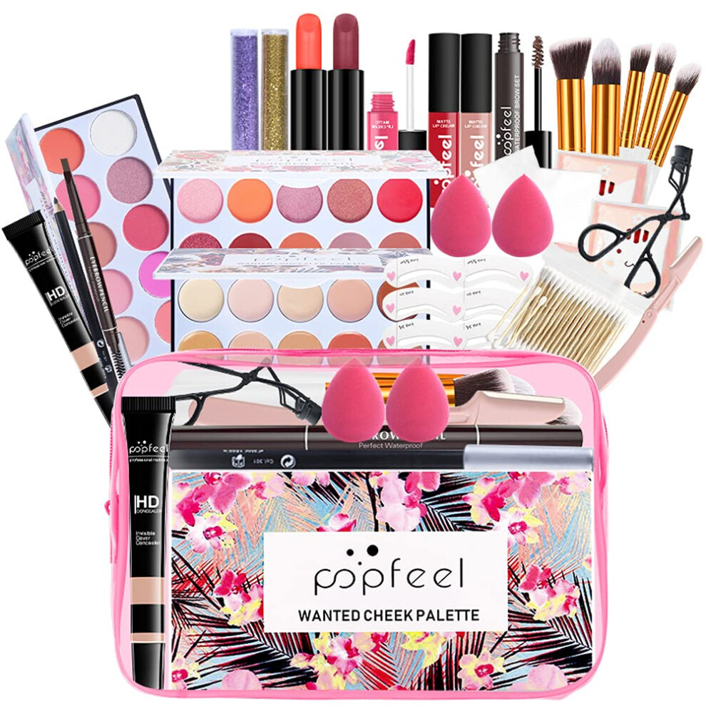 AllinOne Makeup Kit for Women with Brushes Bag Eyeshadow Lip Gloss Mascara KIT005B